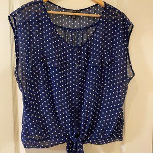 Forever21+ Polka Dot Short Sleeve Blouse